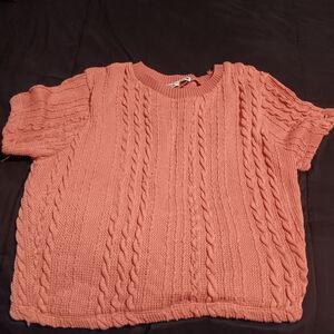 Zara Pink Cable Knit Crop Top
